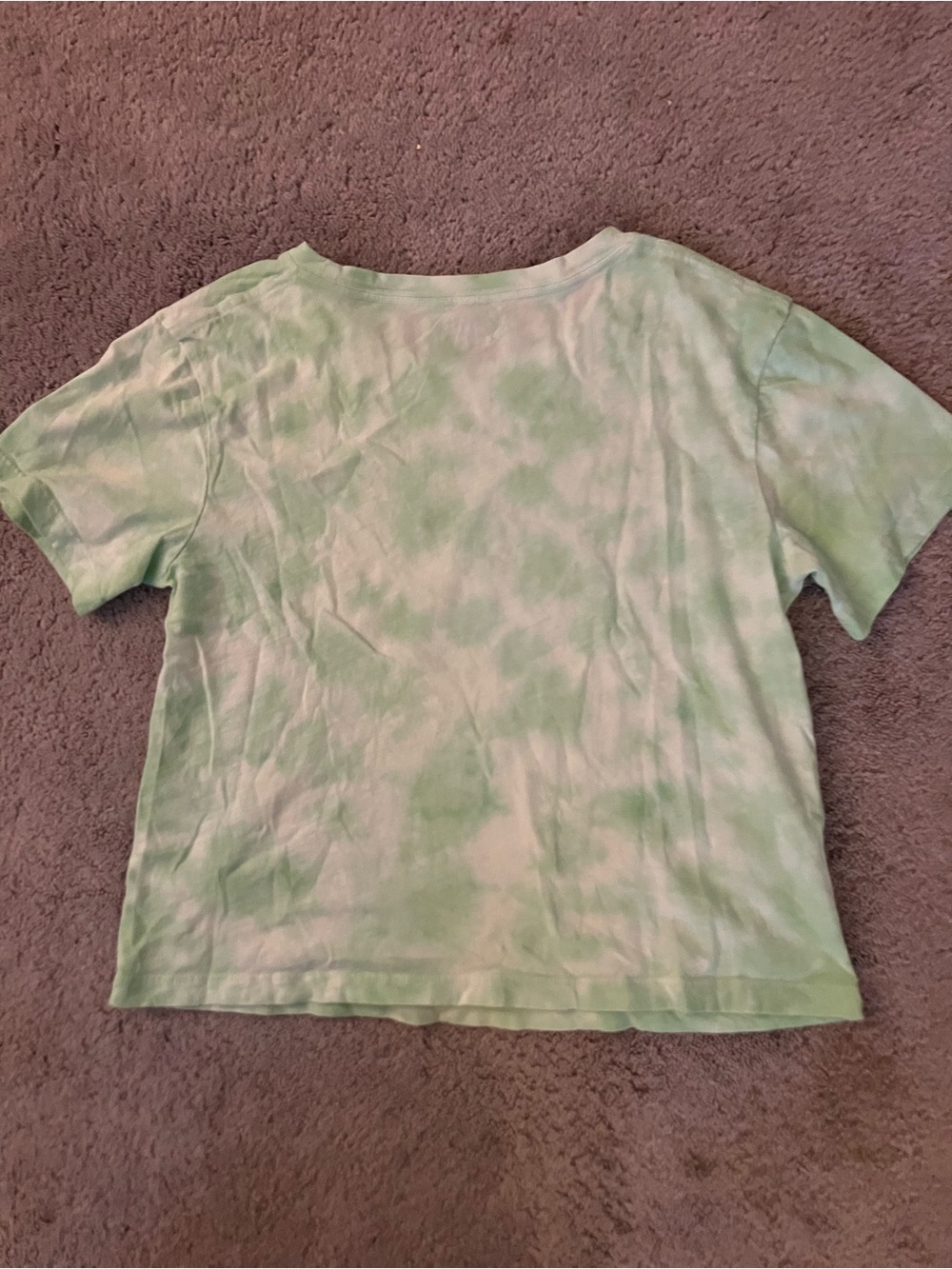 100% Athleta XS Green Tie-Dye Short Sleeve Tee - Picture 2 of 4